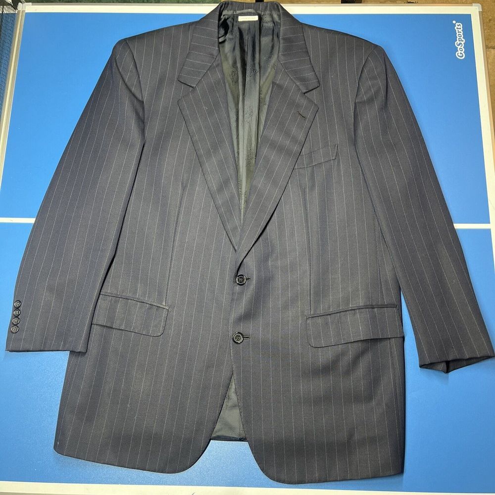 Brioni for Bernini Men's Black Pinstripe 100% Wool Made in‎ Italy 44R Read